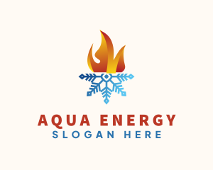 Flame Snowflake Energy logo design