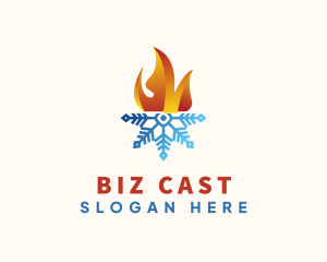 Hot - Flame Snowflake Energy logo design
