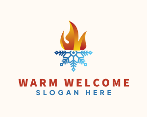 Flame Snowflake Energy logo design