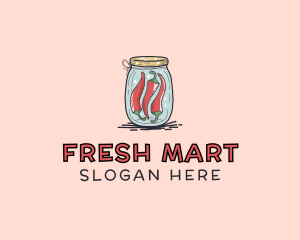 Supermarket - Chili Peppers Jar logo design