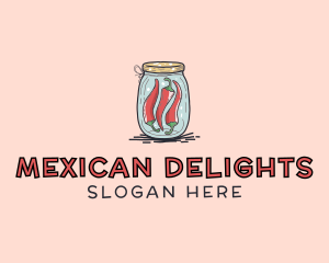 Mexico - Chili Peppers Jar logo design