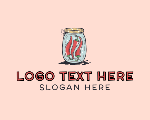 Mexican Food - Chili Peppers Jar logo design