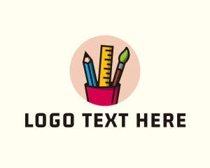 Pencil School Supplies  Logo
