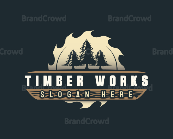 Forest Sawmill Woodcutter Logo