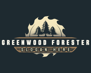 Forest Sawmill Woodcutter logo design