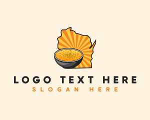 Map - Wisconsin Food Soup logo design