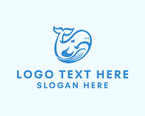 Aqua - Whale Shark Animal logo design