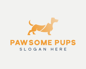 Cute Dachshund Dog logo design