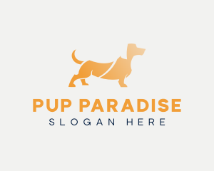 Pup - Cute Dachshund Dog logo design