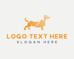 Dog Walking - Cute Dachshund Dog logo design