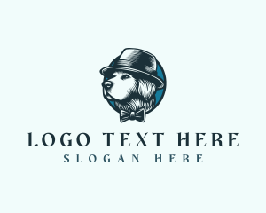 Dog Hat Bowtie logo design