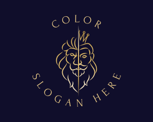 Golden - Premium Lion King logo design