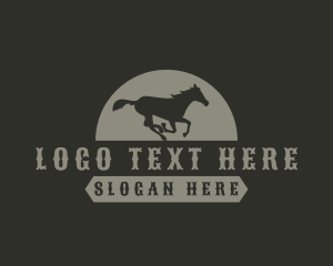 Horse Shoe - Vintage Western Horse logo design
