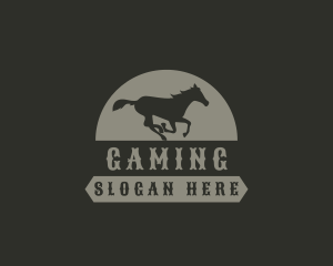 Barn - Vintage Western Horse logo design