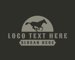 Western - Vintage Western Horse logo design