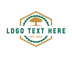 Woodwork - Saw Tree Logging logo design