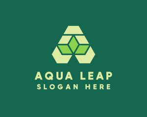 Leaf Geometric Letter A logo design