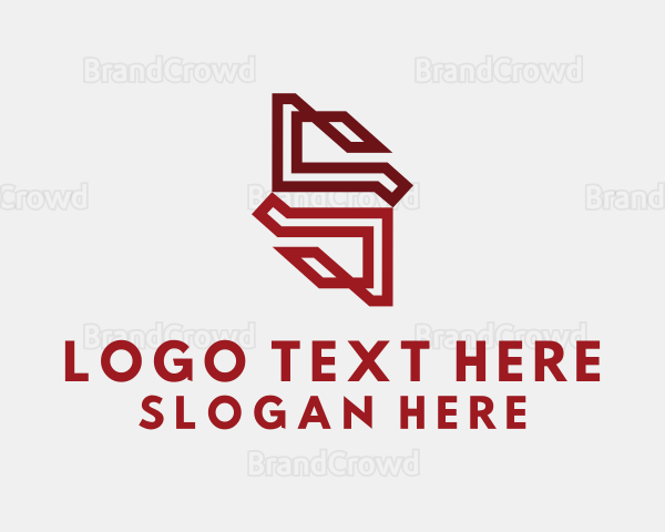 Red Geometric Letter S Logo