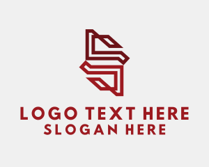 Telecom - Red Geometric Letter S logo design