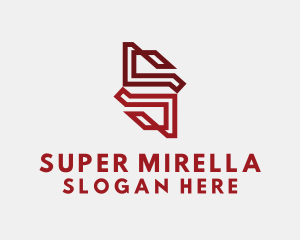 Geometric - Red Geometric Letter S logo design