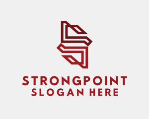 Red Geometric Letter S  logo design