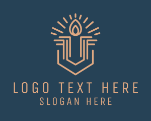 Church Religious Candle  Logo