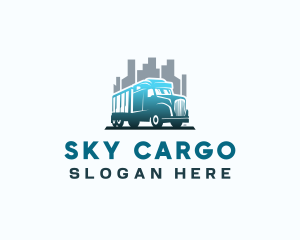 Transport Truck Logistics logo design