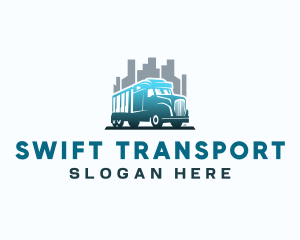 Transport Truck Logistics logo design