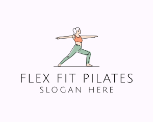 Pilates - Woman Yoga Teacher logo design