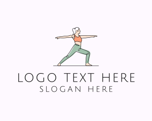 Fitness - Woman Yoga Teacher logo design