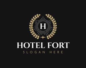 Laurel Wreath Hotel logo design