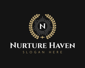 Laurel Wreath Hotel logo design