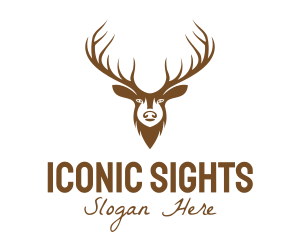 Brown Elk Head logo design