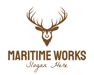 Brown Elk Head logo design