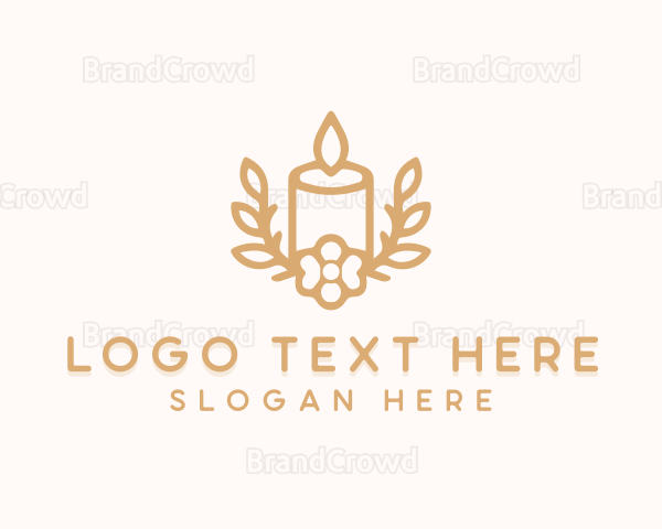Candle Floral Wreath Logo