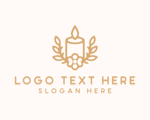 Scented - Candle Floral Wreath logo design