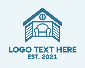 Roof - Blue House Window logo design