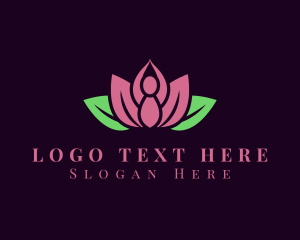 Leaf - Lotus Petal Meditation logo design