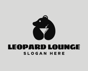 Bear Cocktail Drink logo design