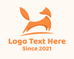 Orange Wolf - Modern Orange Fox logo design
