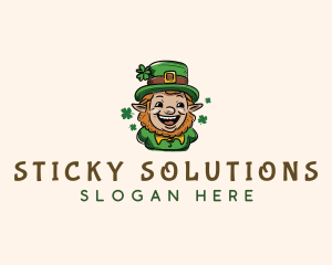 Irish Leprechaun Clover Logo