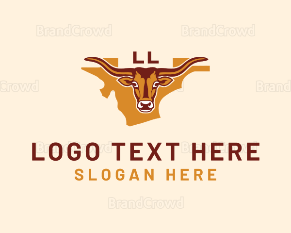 Longhorn Cattle Texas USA Logo