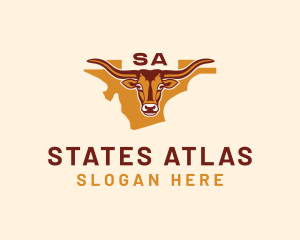 Longhorn Cattle Texas USA logo design