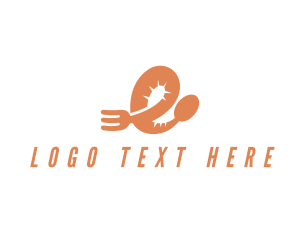 Chef - Spoon Fork Letter E logo design