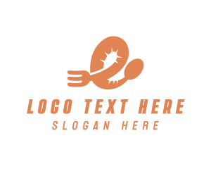Letter - Spoon Fork Letter E logo design