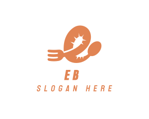 Spoon Fork Letter E Logo