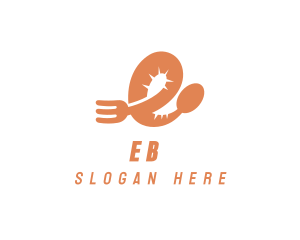 Spoon Fork Letter E logo design