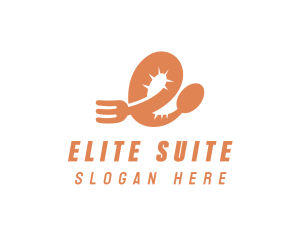 Spoon Fork Letter E logo design