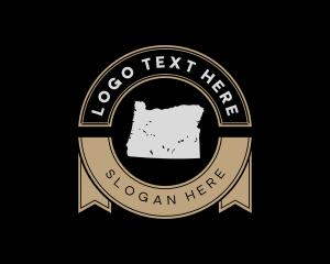 Geography - Oregon State Map logo design