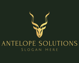 Gold Gazelle Antler logo design